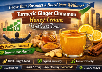 Turmeric Ginger Cinnamon Honey-Lemon Wellness Tonic