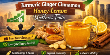 Turmeric Ginger Cinnamon Honey-Lemon Wellness Tonic