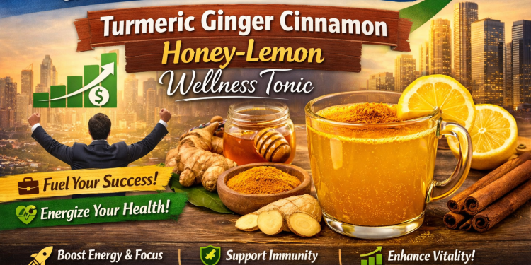 Turmeric Ginger Cinnamon Honey-Lemon Wellness Tonic